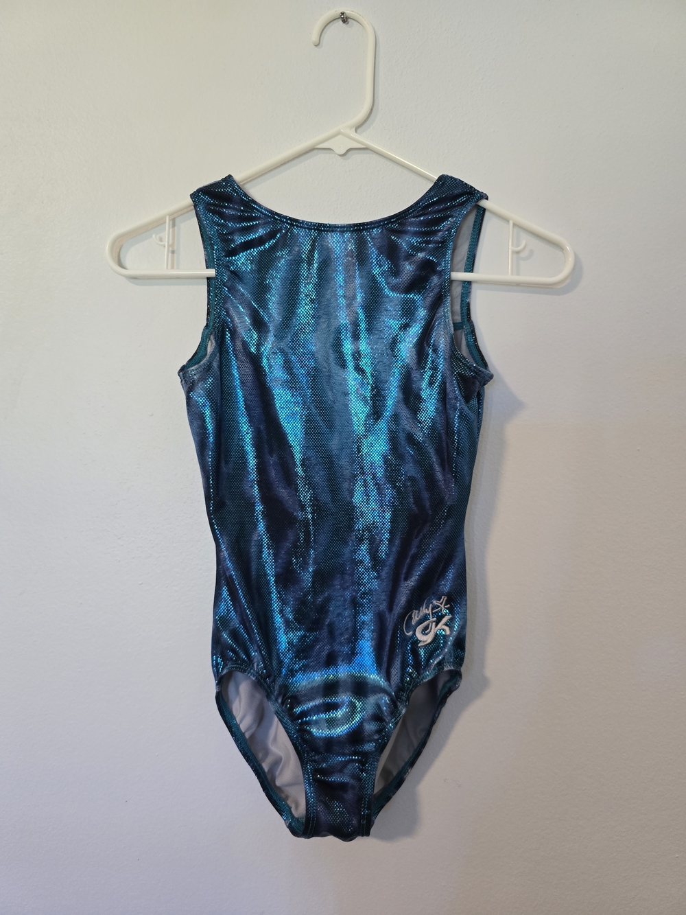 GK Carly Gymnastics Leotard AXS Shimmering Mystique Fabric Teal Dance